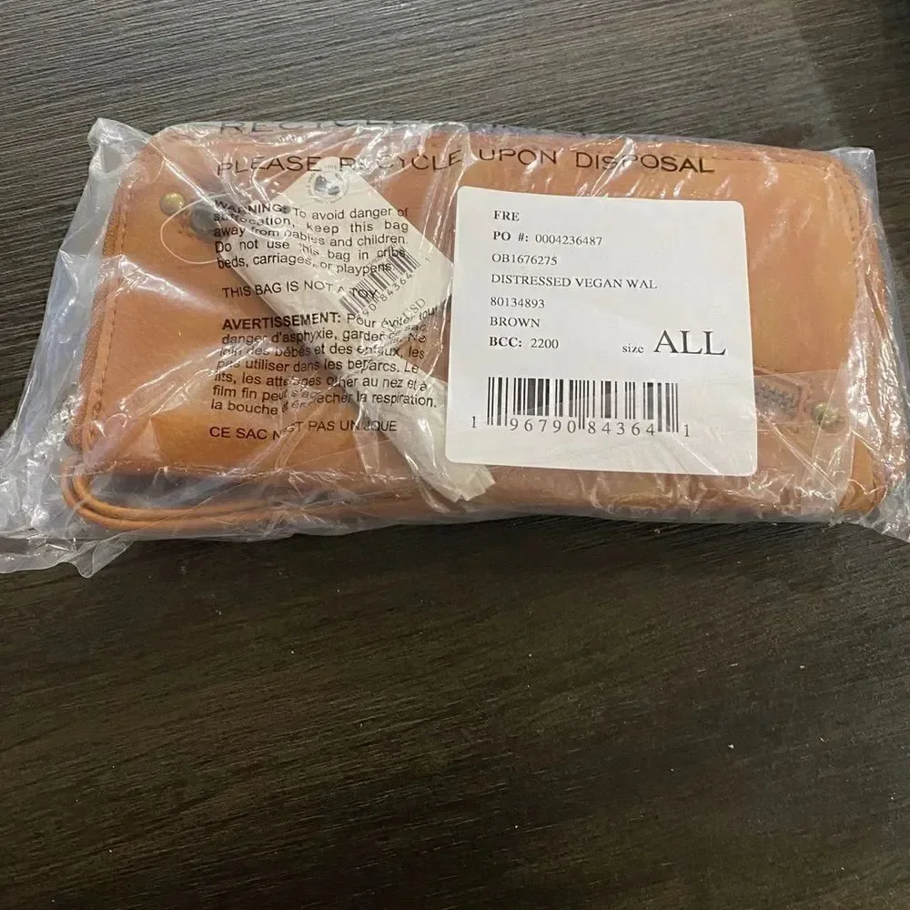 NWT! Free People Distressed Vegan Wallet
